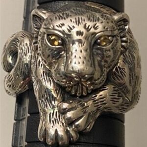 JAI Leopard ring with citrine eyes. FIRM